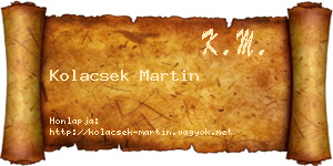 Kolacsek Martin névjegykártya