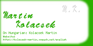 martin kolacsek business card